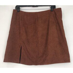 Wdirara‎ Skirt Womens Size XL Brown Corduroy
